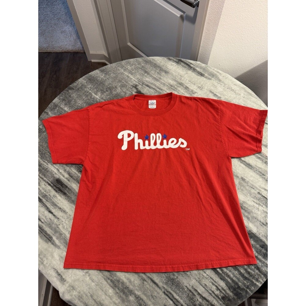 Vintage 90s Philadelphia Phillies Shirt Mens XL Red MLB Graphic Tee Red Sports